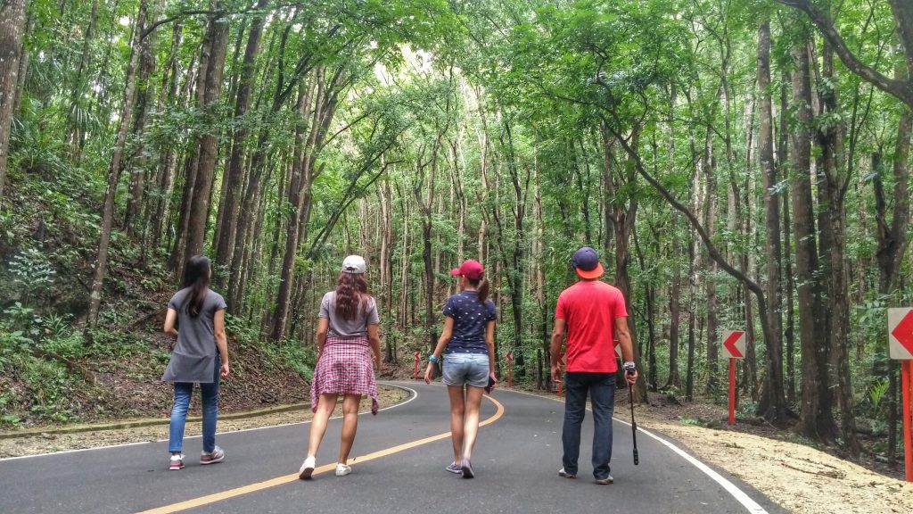 group shot with my friends at the man-made forest