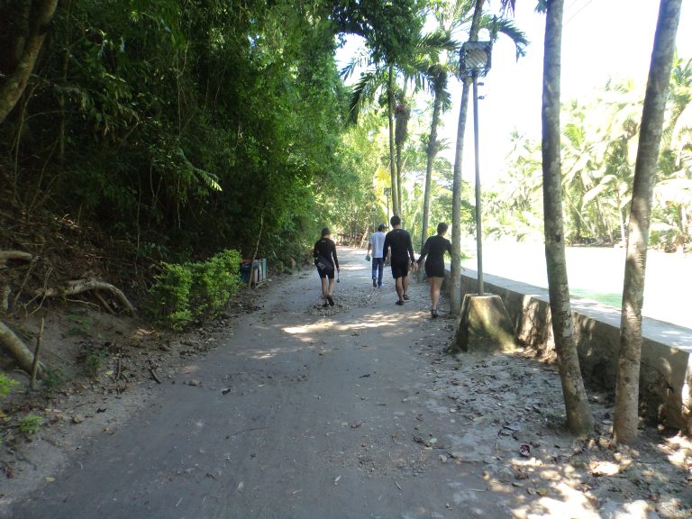 walking beside a river