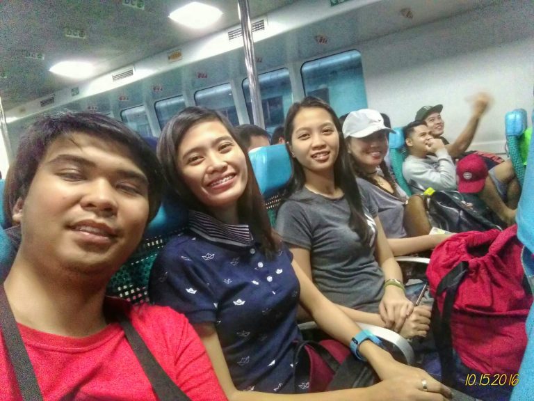 group picture inside the OceanJet ferry
