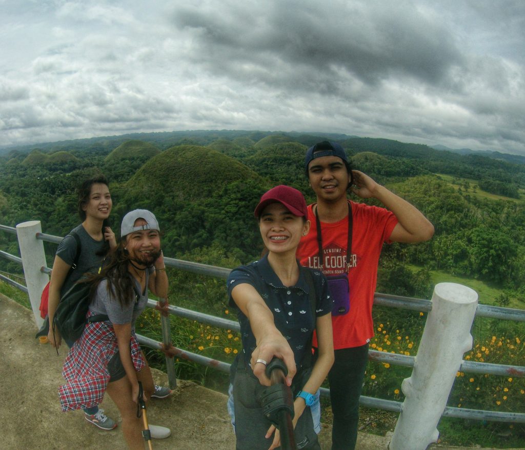 group picture with my friends at the viewing deck